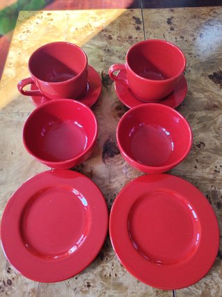 Juego Cerámica Roja Vintage Dessita