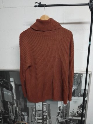 Jersey punto cuello alto marrón M