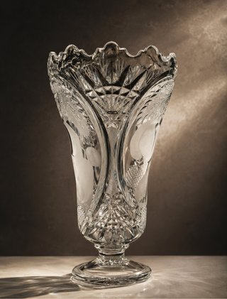 Jarrón de cristal tallado