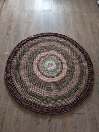 Alfombra artesanal de trapillo 110 cm de diámetro