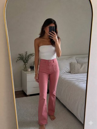Pantalones vaqueros Pull&Bear rosas