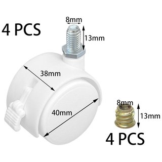 4 Ruedas giratorias con frenos muebles