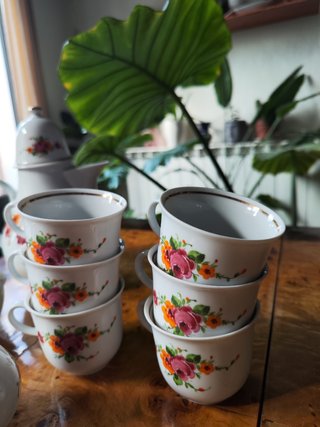 Set caffè vintage DDR Germania Est in porcellana