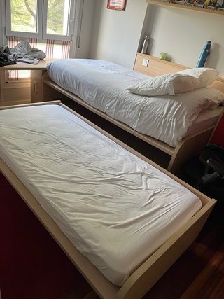 Cama nido doble madera y tela