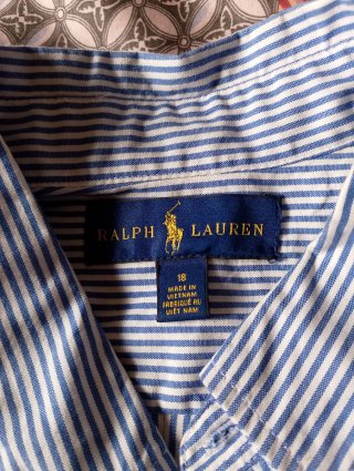 Camisa Polo Ralph Lauren Rayas Azul Talla S