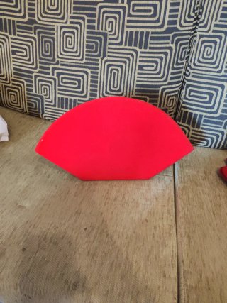 Expositor joyas abanico terciopelo rojo
