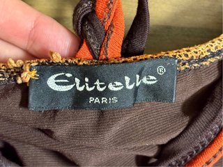 Vestido Mini Vintage Elitelle Paris Boho Talla S