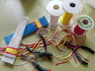 Colgante para abanico plateado