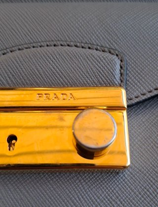 Borsa Prada Pelle Saffiano Grigia