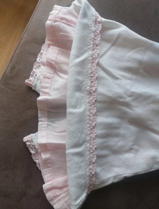Vestido bebé blanco y rosa