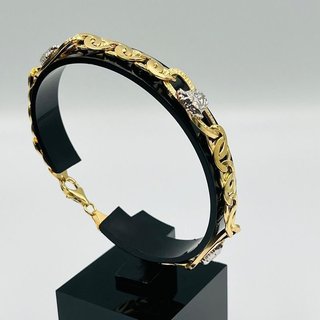 PULSERA TIPO CARTIER MEDUSA GRECA BICOLOR, 18K
