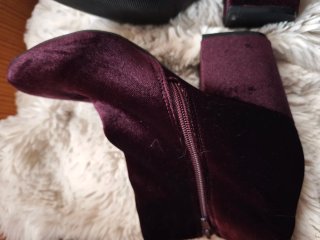 Botines burdeos terciopelo Primark talla 38
