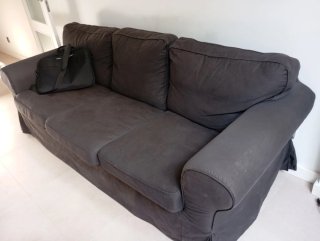 Sofá 3 plazas tela negro