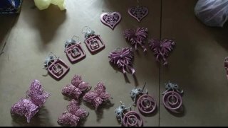 Decorazioni a tema farfalla, cuore e fiocco