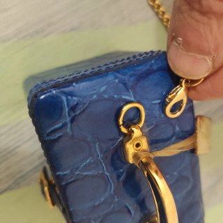 Bolso Maleci mini azul cocodrilo
