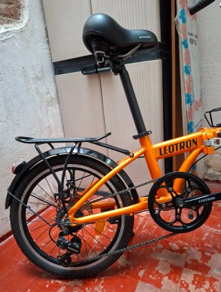 BICICLETA PLEGABLE NARANJA LEOTRON CN MEJORAS AÑAD