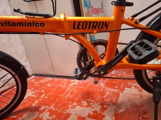 BICICLETA PLEGABLE NARANJA LEOTRON CN MEJORAS AÑAD