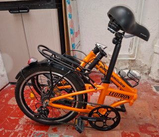 BICICLETA PLEGABLE NARANJA LEOTRON CN MEJORAS AÑAD