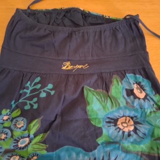 Miniabito Desigual floreale blu e verde