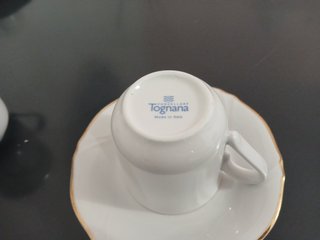Servizio Caffè Tognana Porcellana Bianca Oro