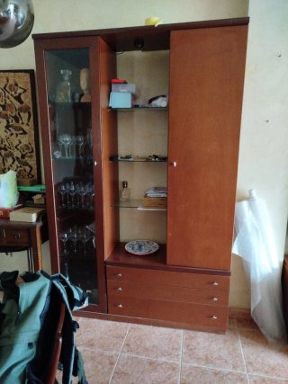 Vitrina de madera y cristal