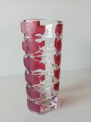 Jarrón de cristal francés con diseño