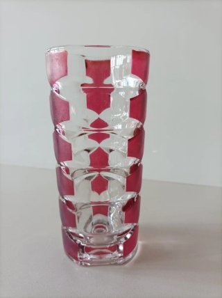 Jarrón de cristal francés con diseño