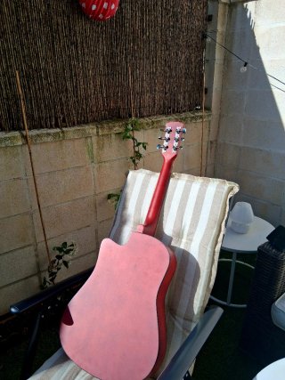 Guitarra Acústica Burdeos y Beige