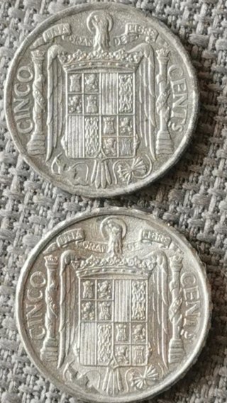 Monedas España 1940 y 1945
