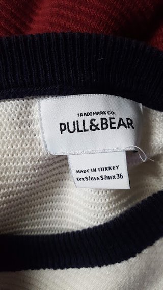 Sweatshirt Pull and Bear Riscas Vermelho/Branco
