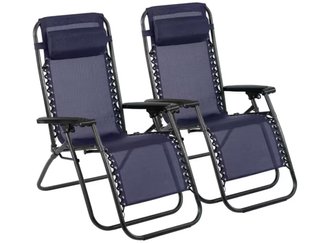 2 Sillas Plegables Negro Metal