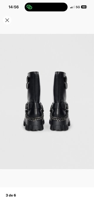 Botas negras unisex con cadena