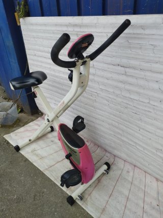 Bicicleta Estática Plegable Rosa
