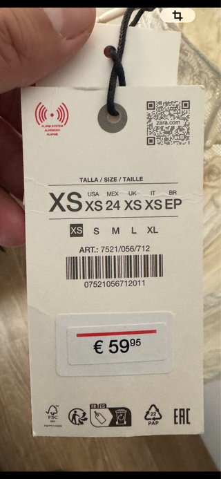 Vestido ZARA XS Plisado Encaje