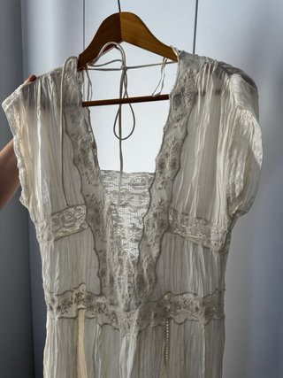 Vestido ZARA XS Plisado Encaje