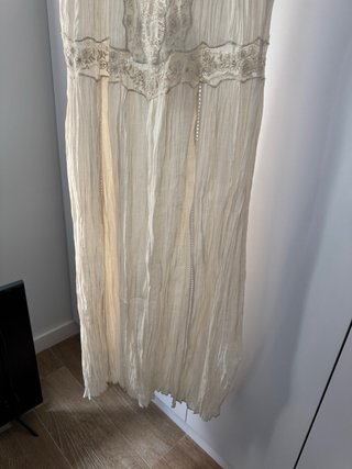 Vestido ZARA XS Plisado Encaje