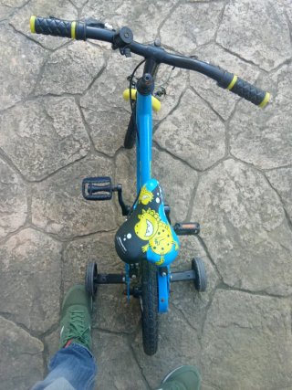 Bicicleta infantil B-PRO azul y amarilla