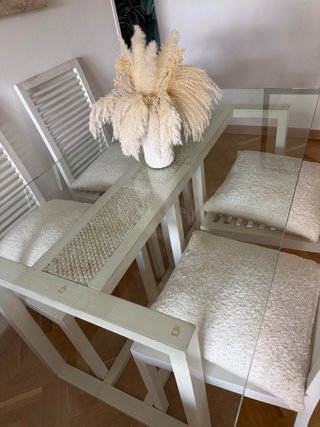 Mesa comedor y 4 sillas Banak cristal