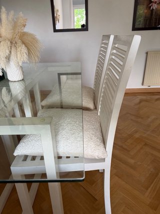 Mesa comedor y 4 sillas Banak cristal