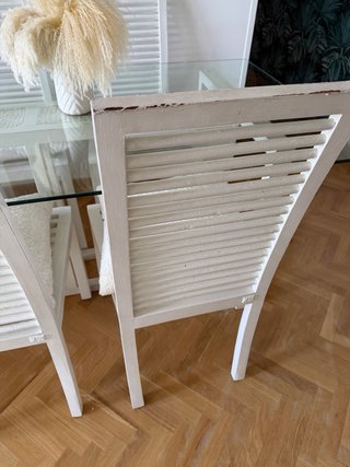 Mesa comedor y 4 sillas Banak cristal