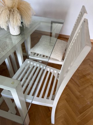 Mesa comedor y 4 sillas Banak cristal