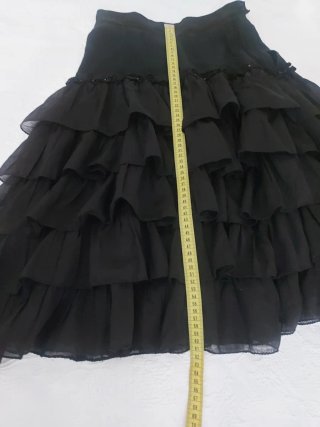 Falda de volantes negra talla única