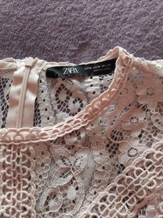 Top Zara Encaje Blanco Talla XS