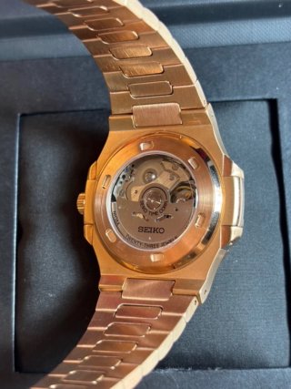 Seiko Mod - Nautilus Open Heart (Oro Rosa y Verde)