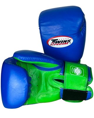 Guantes Twins Special 16 oz Cuero Azul/Verde