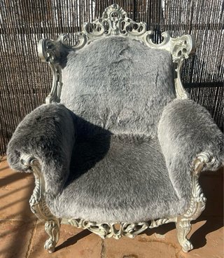Sillón neobarroco madera y tela