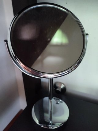 Espejo de aumento plateado