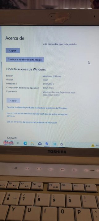 Portátil Toshiba Windows 10