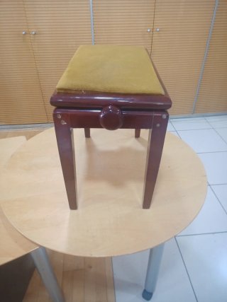 Banqueta Piano Deluxe Caoba Regulable