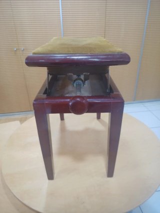 Banqueta Piano Deluxe Caoba Regulable